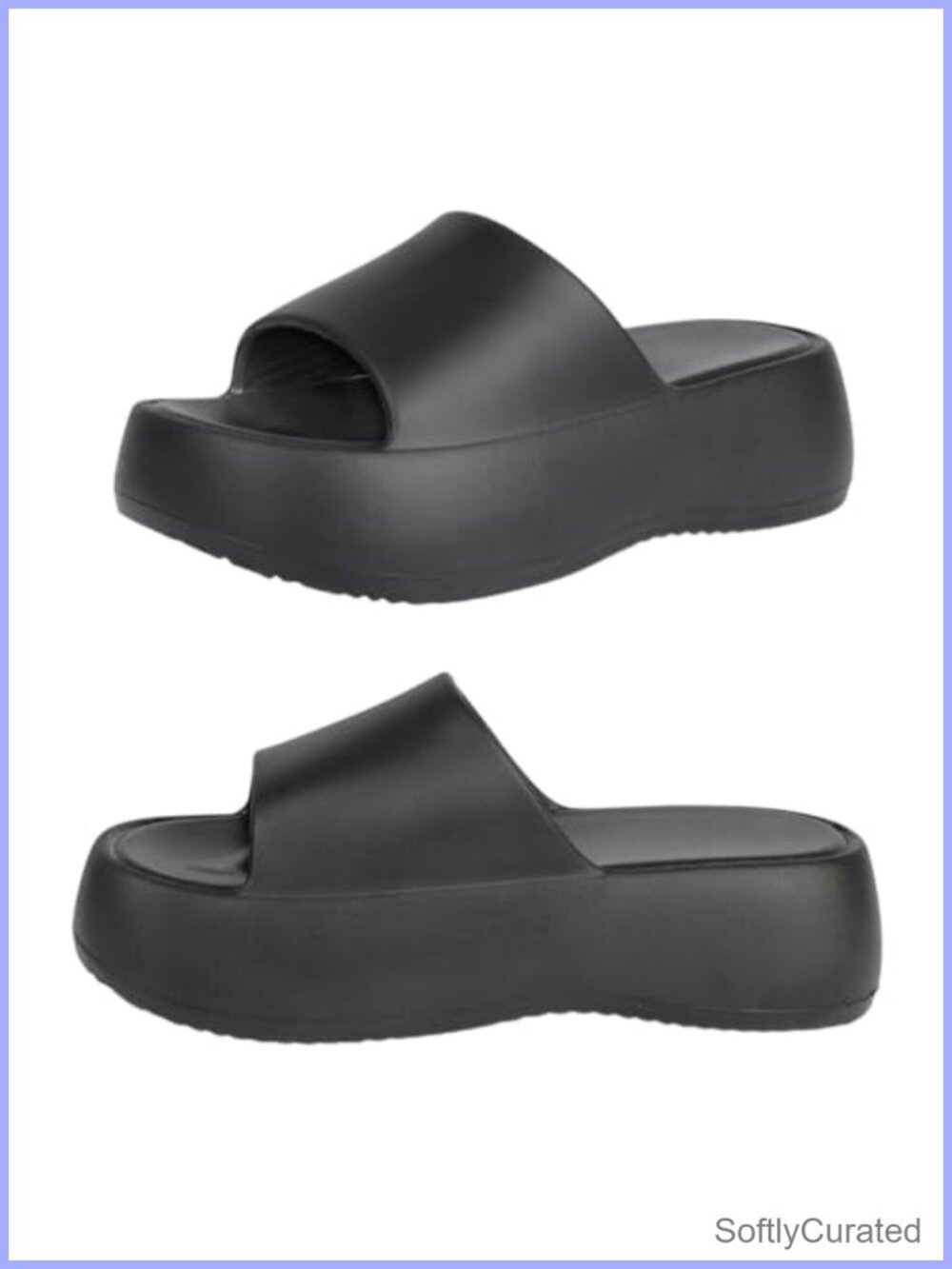 Platform Slides Sandals Open Toe Slip On EVA Comfortable Beach Vacation Shoes